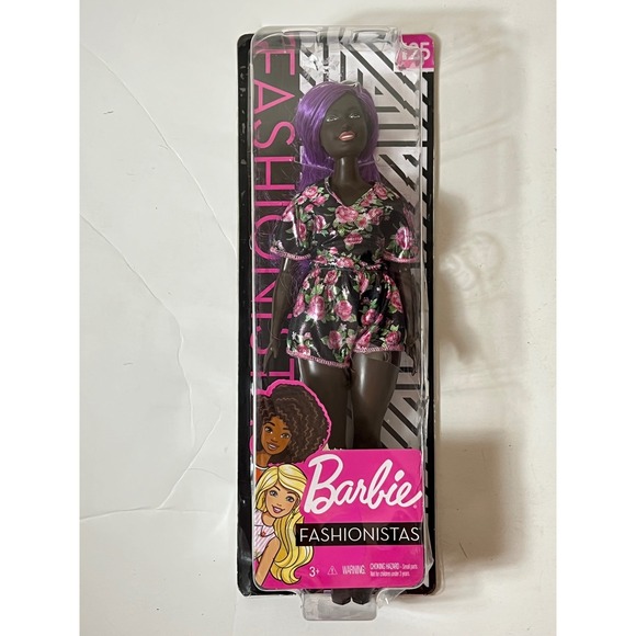 Barbie Fashionistas Doll 125 Purple Hair Floral Romper Fashion Doll - Picture 2 of 5